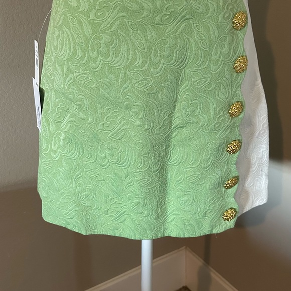 Mestiza Green Textured Skirt with Gold Buttons (NWT)